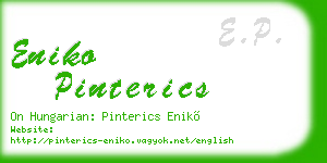 eniko pinterics business card