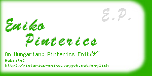 eniko pinterics business card